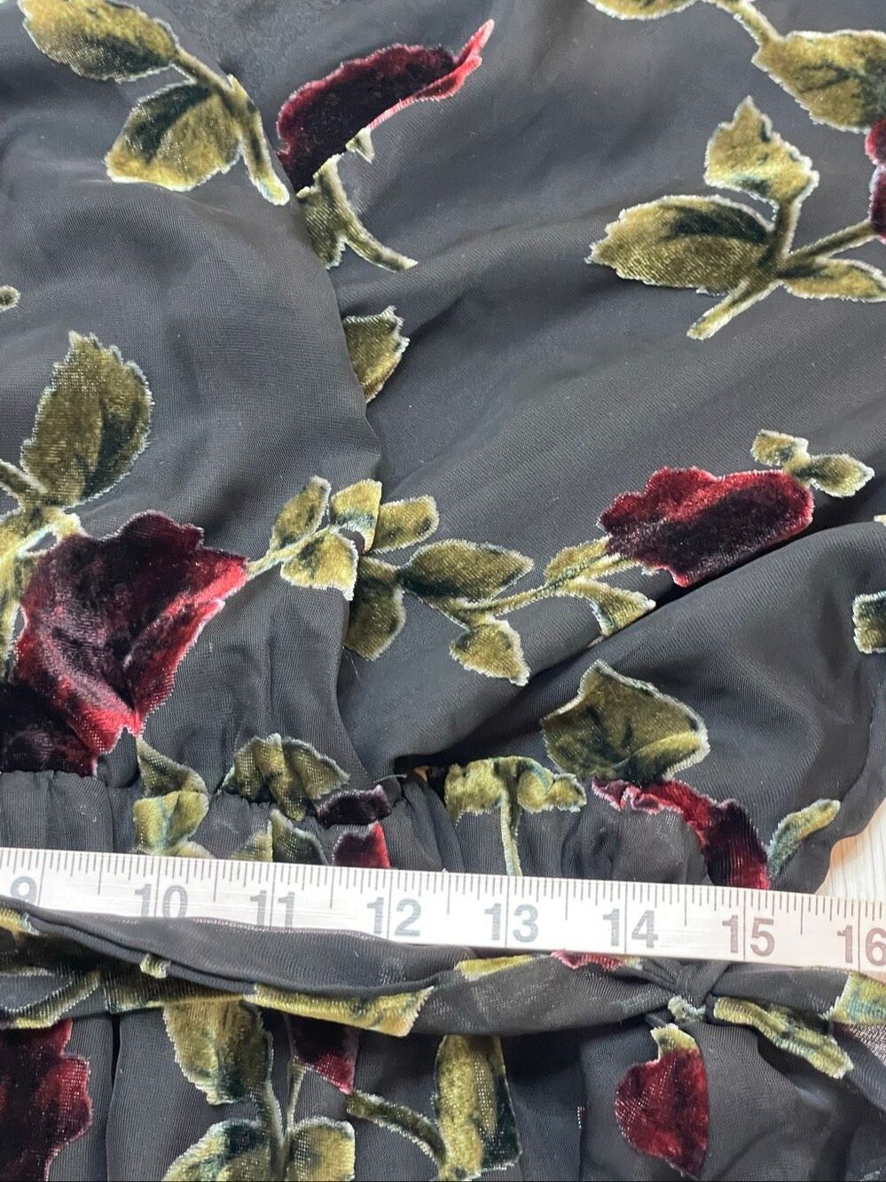 Baltic Born Dark Romantic Whimsigoth Velvet Floral Maxi Dress Black Rose Floral - Picture 8 of 12